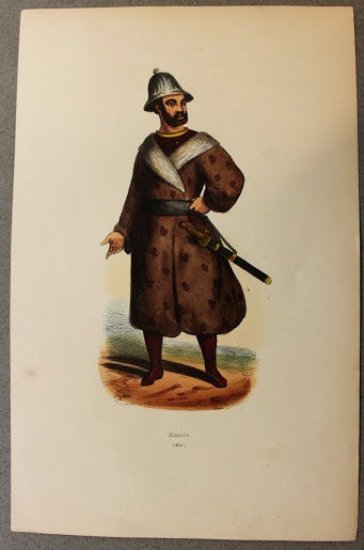 Stampa Usi Costumi - Asia - guerriero Eleuthe - 1858 …
