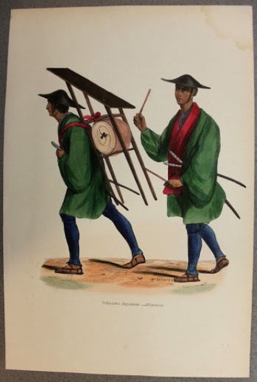 Stampa Usi Costumi - Giappone - Fanteria Giapponese musicisti - …