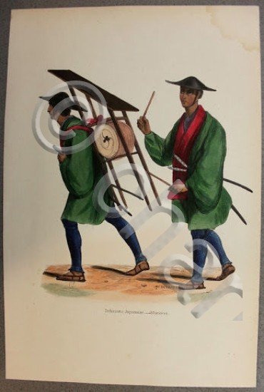 Stampa Usi Costumi - Giappone - Fanteria Giapponese musicisti - …