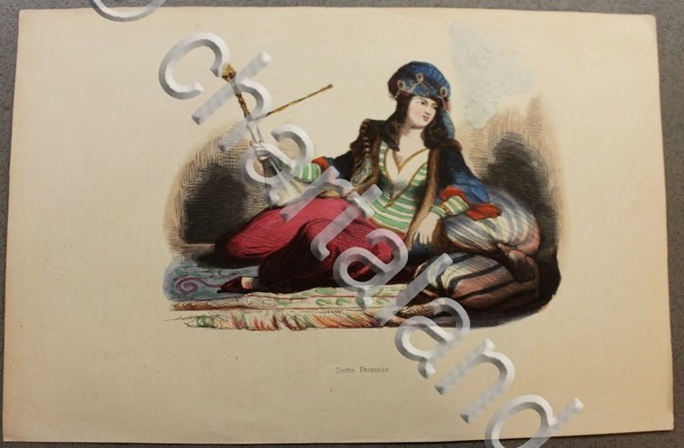Stampa Usi Costumi - Persia - Dama Persiana - 1858 … | Immagine Gallery 2