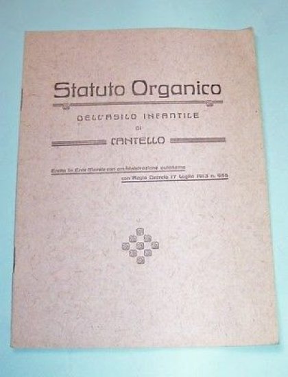 Statuto Asilo Infantile di Cantello - Varese - 1913