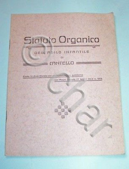 Statuto Asilo Infantile di Cantello - Varese - 1913