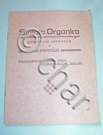 Statuto Asilo Infantile di Cantello - Varese - 1913