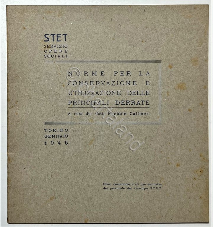 STET - Norme per la Conservazione e Utilizzazione delle Principali …