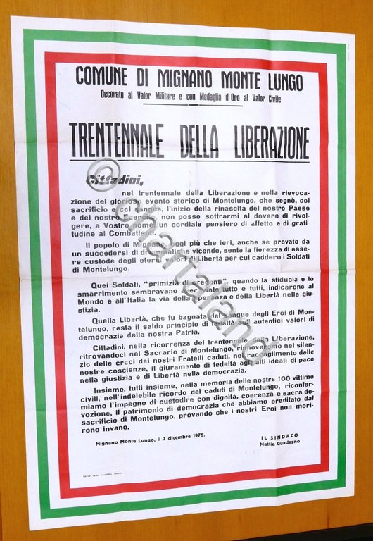 Storia - Comune di Mignano Monte Lungo - Manifesto Trentennale …