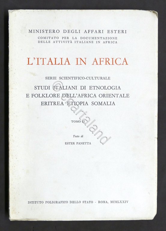 Storia - L'italia in Africa - Serie scientifico-culturale - Tomo …
