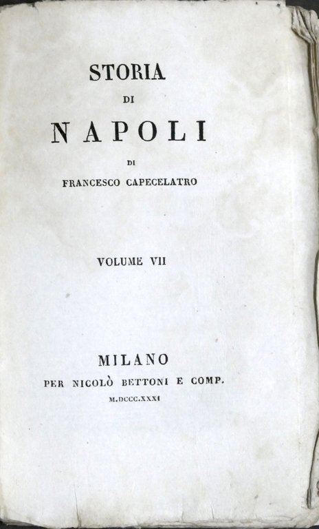 Storia di Napoli di Francesco Capecelatro - Opera completa - …