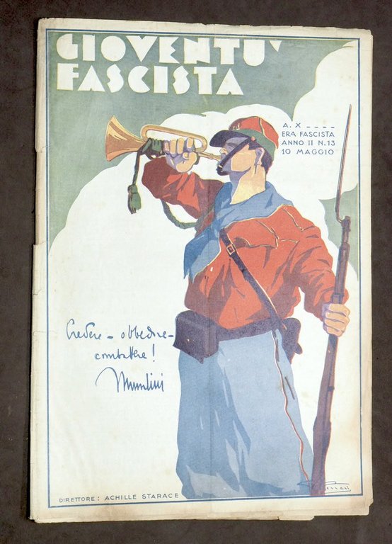 Storia Fascismo - Rivista Gioventù Fascista - Anno II - N. 13 - 10 maggio 1932