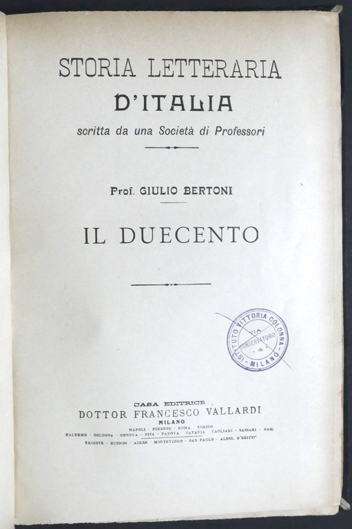 Storia letteraria d'Italia - Giulio Bertoni - Il Duecento - … | Immagine Gallery 3