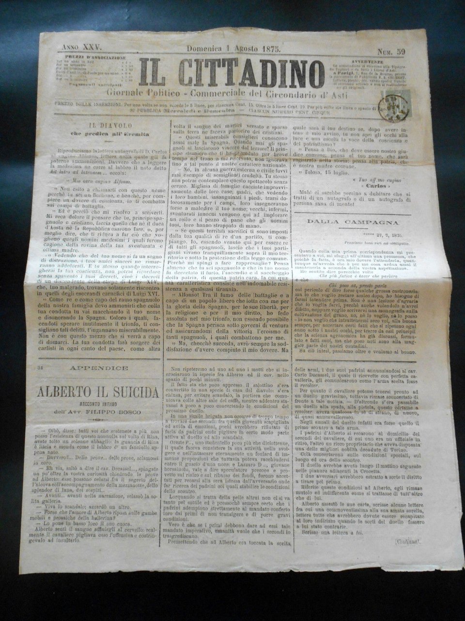 Storia Locale Asti - Giornale Il Cittadino - n. 59 … | Immagine principale