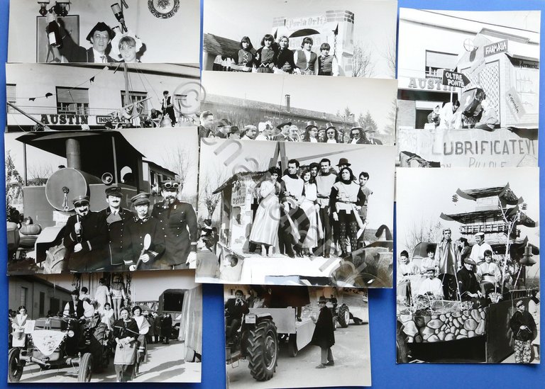 Storia Piemonte - Lotto di 10 Fotografie del Carnevale di Asti del 1967