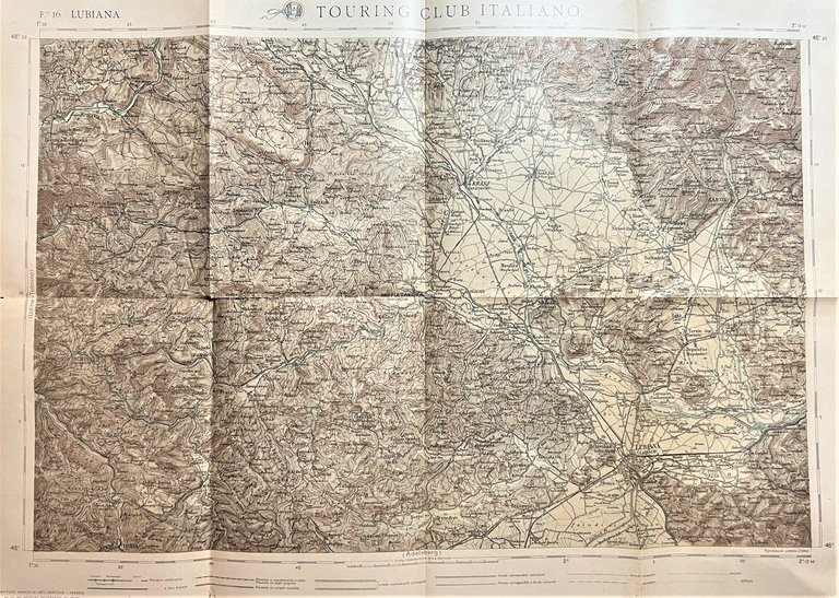 Suppl. Rivista Touring Club Italiano - Grande Carta Topografica Lubiana …