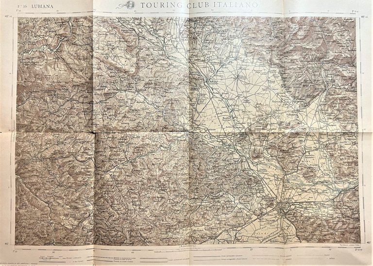 Suppl. Rivista Touring Club Italiano - Grande Carta Topografica Lubiana …