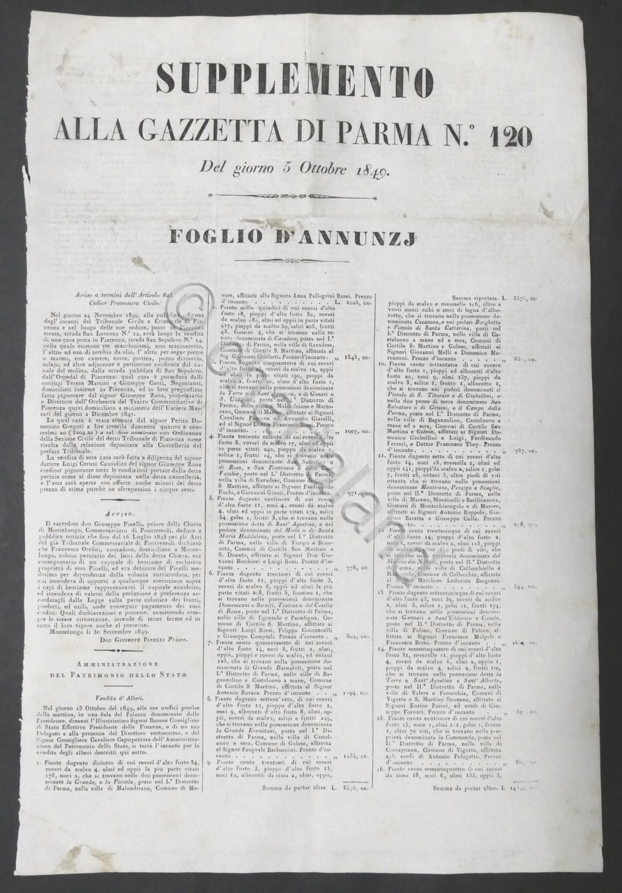 Supplemento alla Gazzetta di Parma N. 120 - 5 Ottobre …