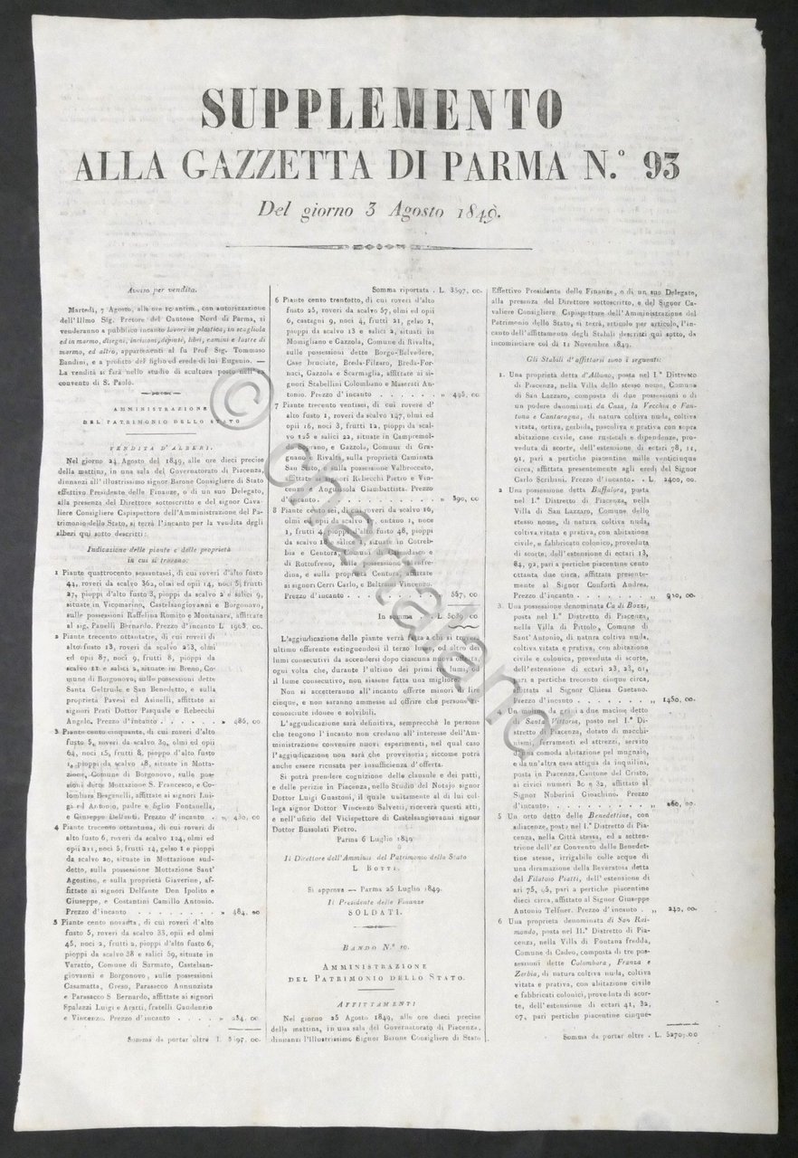 Supplemento alla Gazzetta di Parma N. 93 - 3 Agosto …