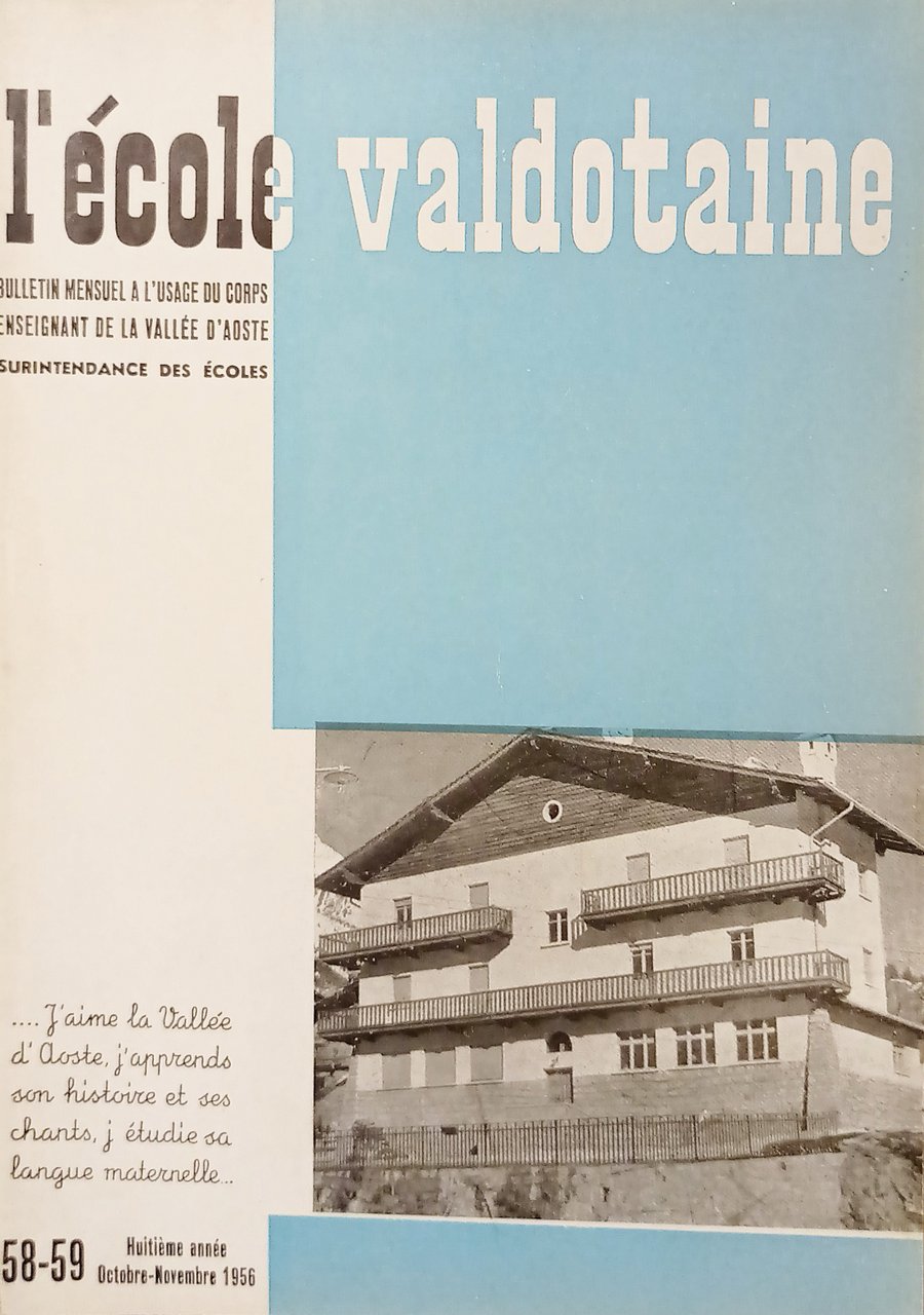 Surintendance des Écoles Vallée d'Aoste - L'Ecole Valdotaine N. 58/59 …