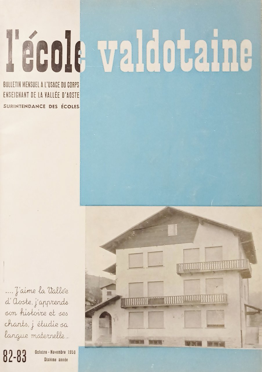 Surintendance des Écoles Vallée d'Aoste - L'Ecole Valdotaine N. 82/83 …