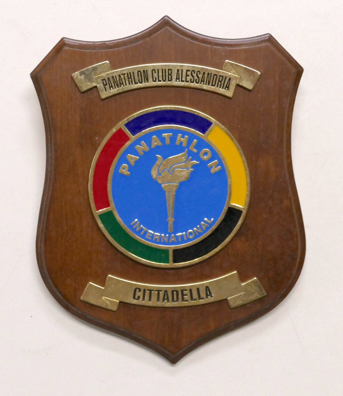 Targa in legno e metallo Panathlon Club Alesandria - Cittadella