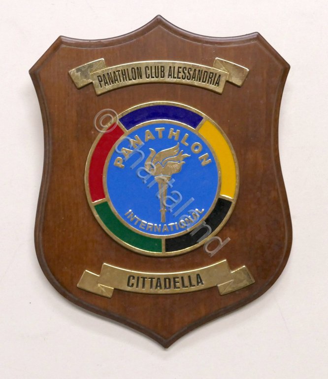 Targa in legno e metallo Panathlon Club Alesandria - Cittadella