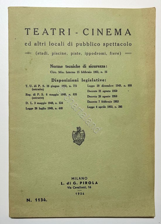 Teatri - Cinema e altri Locali di Spettacolo - Norme … | Immagine Gallery 2