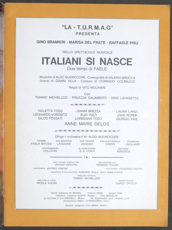 Teatro - Brochure Spettacolo Musicale - Italiani si nasce - …