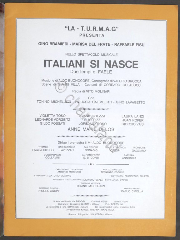 Teatro - Brochure Spettacolo Musicale - Italiani si nasce - …
