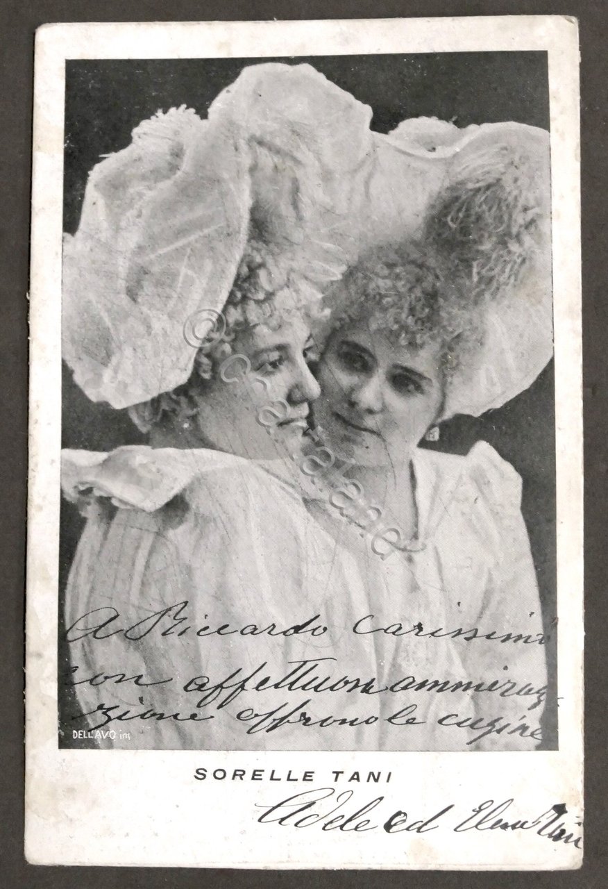 Teatro - Cartolina con autografo attrici Adelina ed Elena Tani …
