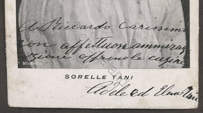 Teatro - Cartolina con autografo attrici Adelina ed Elena Tani …