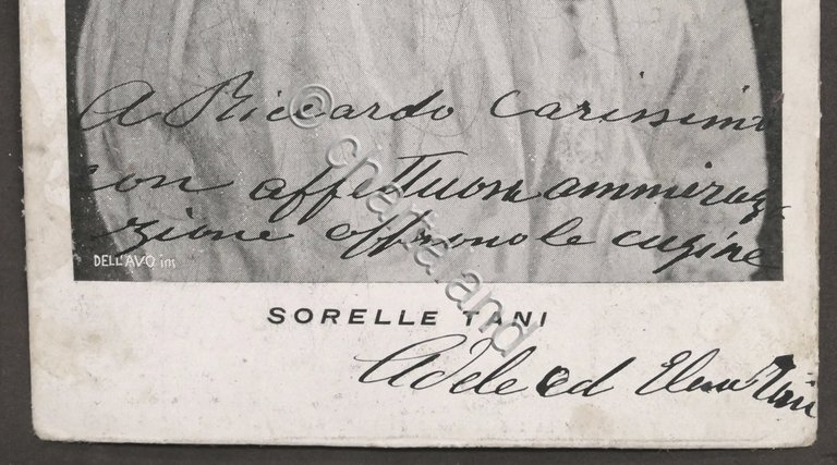 Teatro - Cartolina con autografo attrici Adelina ed Elena Tani …