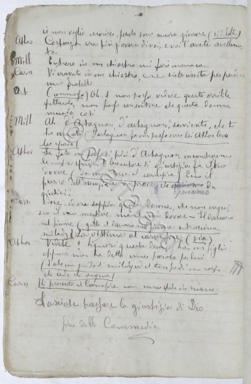 Teatro - Copione originale manoscritto dramma storico I Tre Moschettieri …