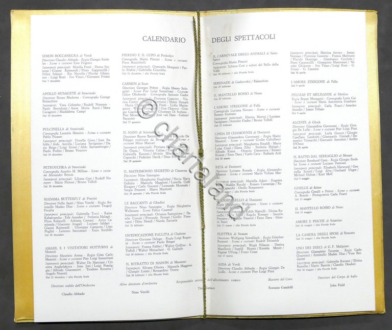 Teatro alla Scala - Milano - Stagione Lirica 1971 - …