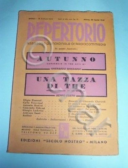 Teatro Rassegna Radiocommedie - REPERTORIO - Anno I - N. …