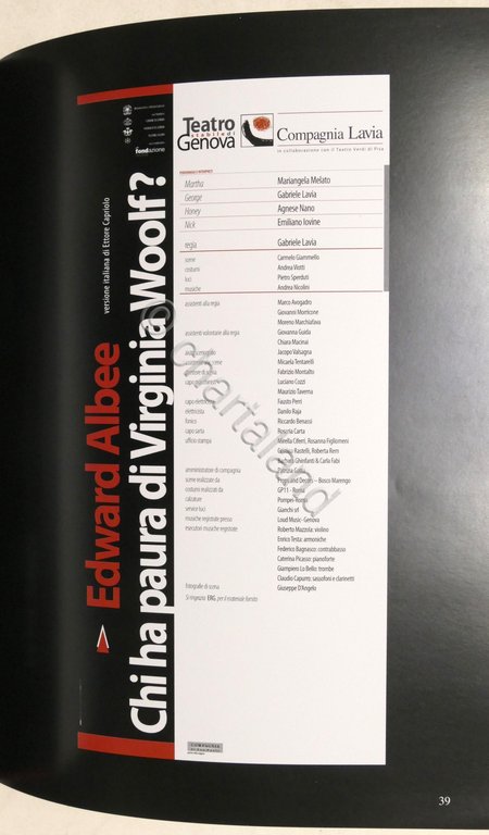 Teatro Stabile Genova - Compagnia Lavia - Chi ha paura …