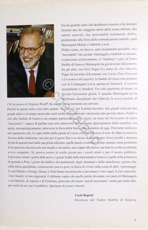 Teatro Stabile Genova - Compagnia Lavia - Chi ha paura …