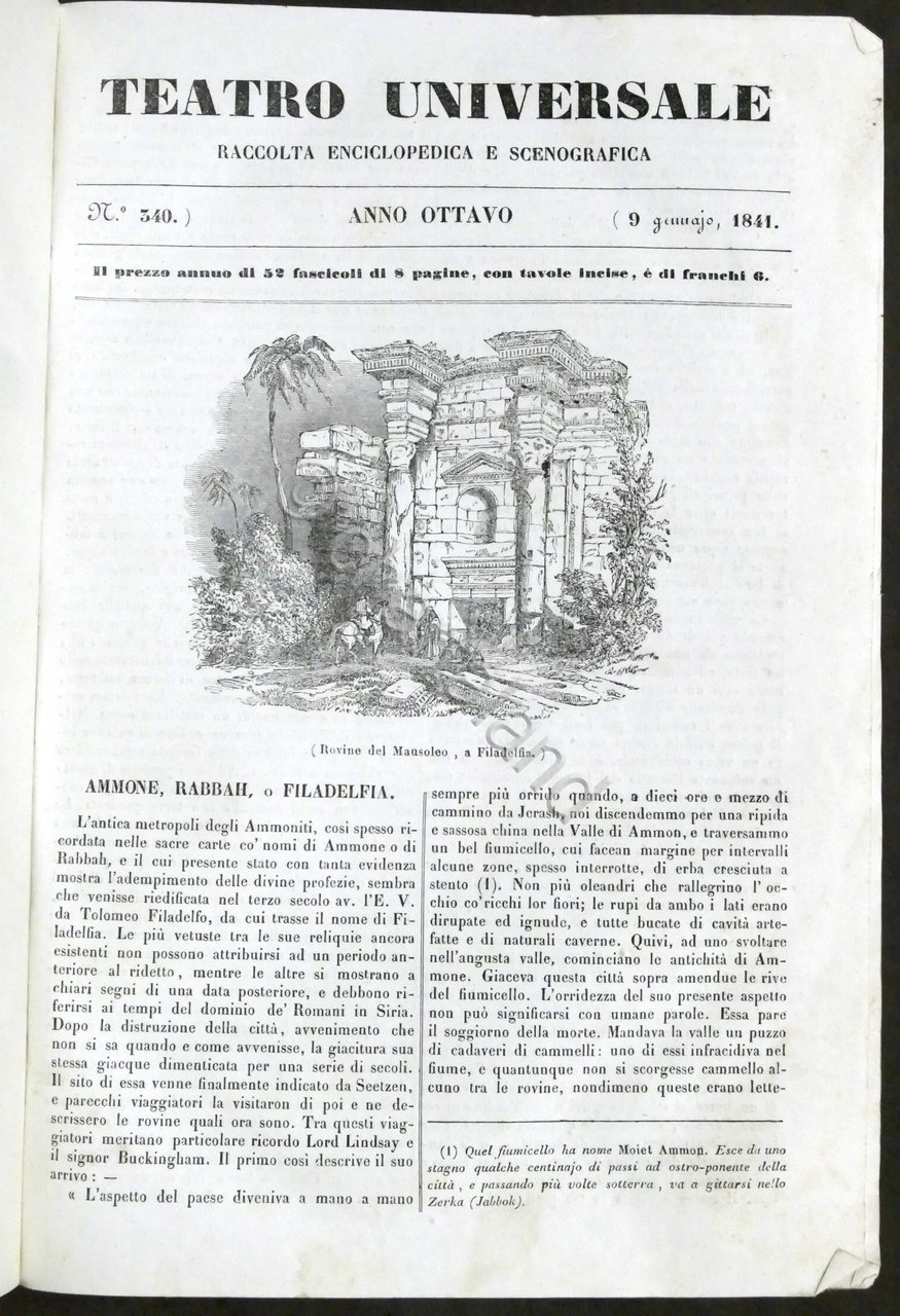 Teatro Universale - Raccolta Enciclopedica e Scenografica - Anno Ottavo …