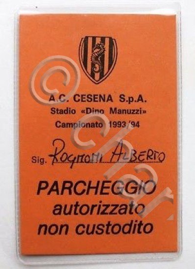 Tessera parcheggio Rognoni Alberto Fondatore AC Cesena 1993 | Immagine Gallery 3