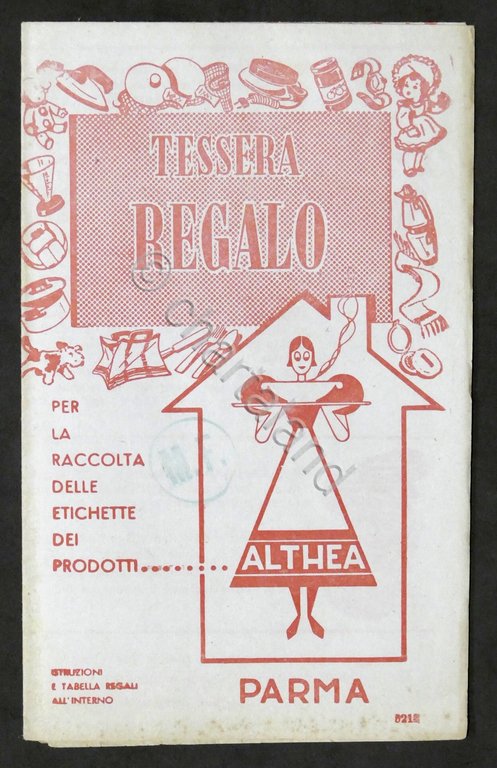 Tessera regalo per raccolta etichette dei prodotti Althea - Parma …