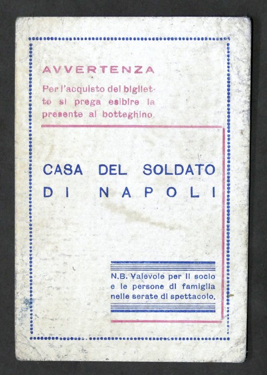 Tessera socio sostenitore Unione Amici del Soldato - Napoli - …