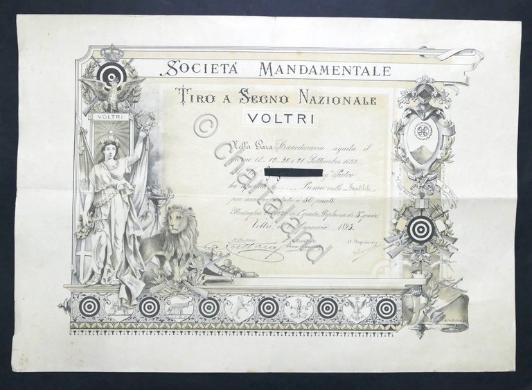Tiro a Segno Nazionale - Voltri - Diploma Medaglia di … | Immagine Gallery 2