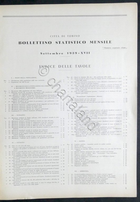 Torino - Bollettino Mensile di Statistica - Anno XVIII - …
