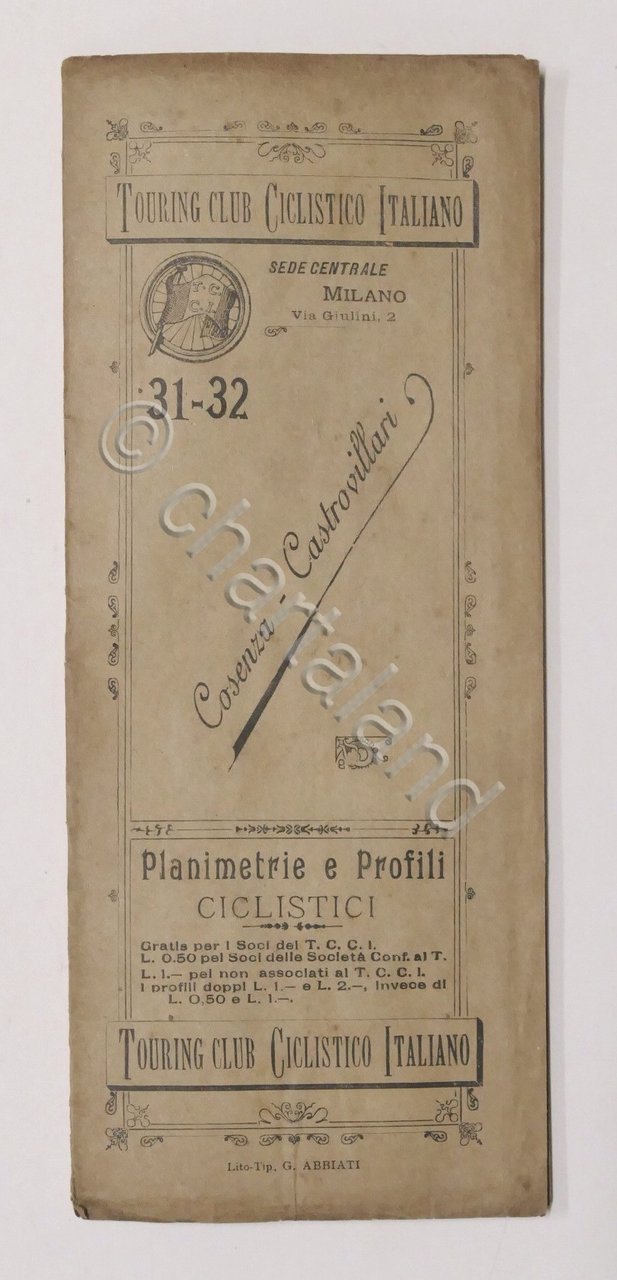 Touring Club Ciclistico Cosenza - Castrovillari Planimetrie Profili 31-32 - …