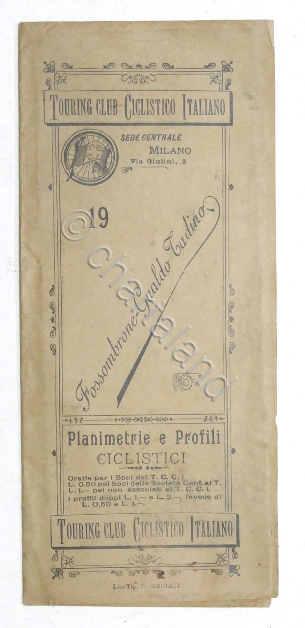 Touring Club Ciclistico Italiano - Fossombrone Gualdo Tadino - Planimetrie … | Immagine principale