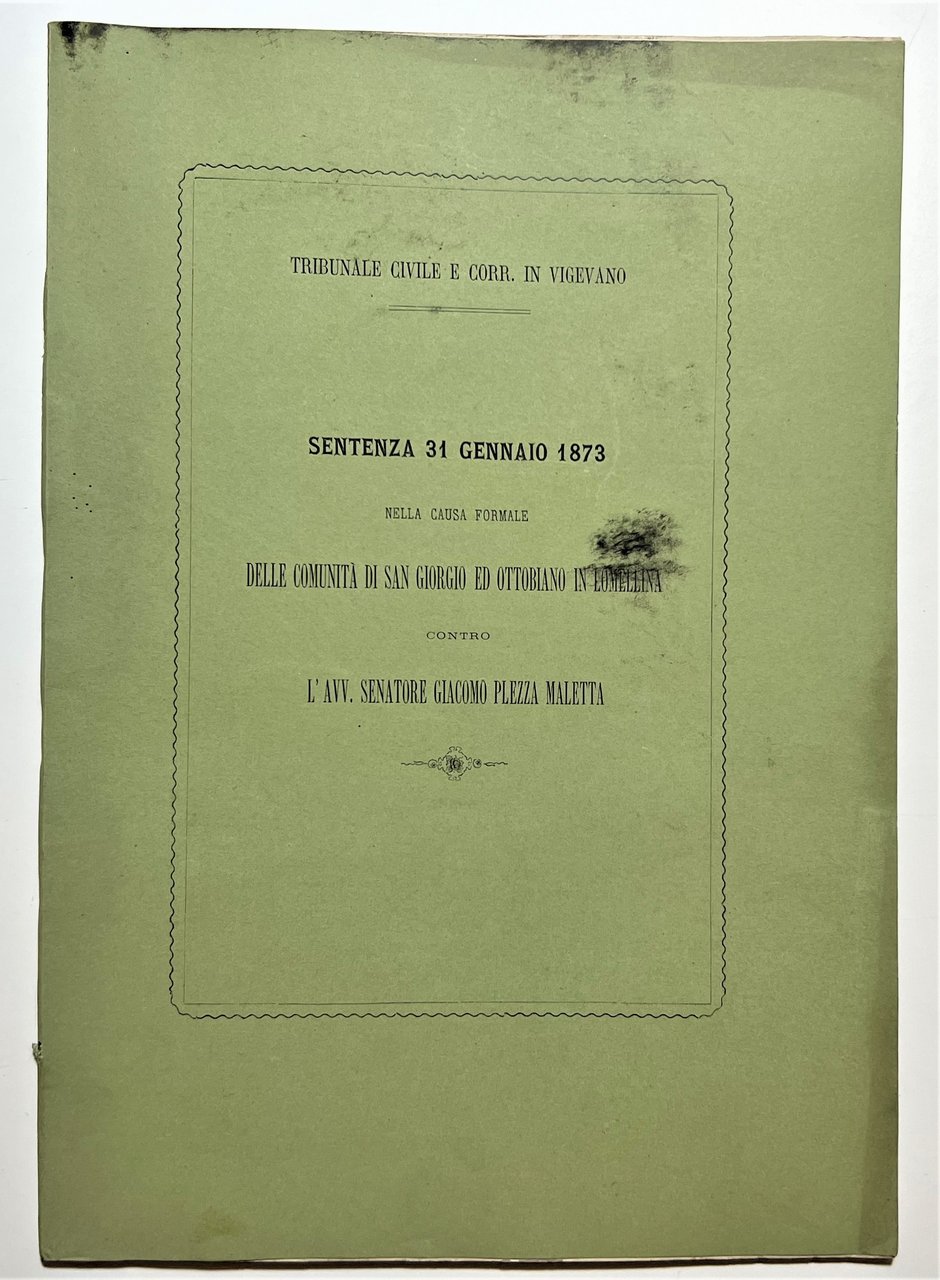Tribunale Civile e Corr. in Vigevano - Sentenza 31 Gennaio …