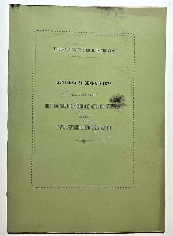 Tribunale Civile e Corr. in Vigevano - Sentenza 31 Gennaio …