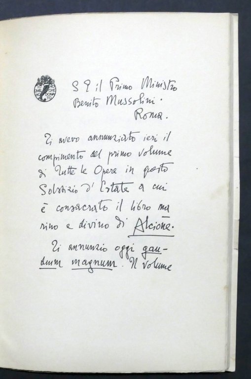 Tutte le opere di Gabriele D'Annunzio - ed. 1927 Mondadori