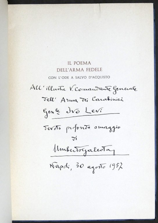 U. Galeota - Il poema dell'arma Fedele con ode a …