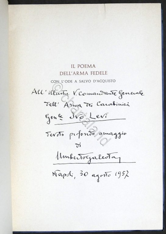 U. Galeota - Il poema dell'arma Fedele con ode a …