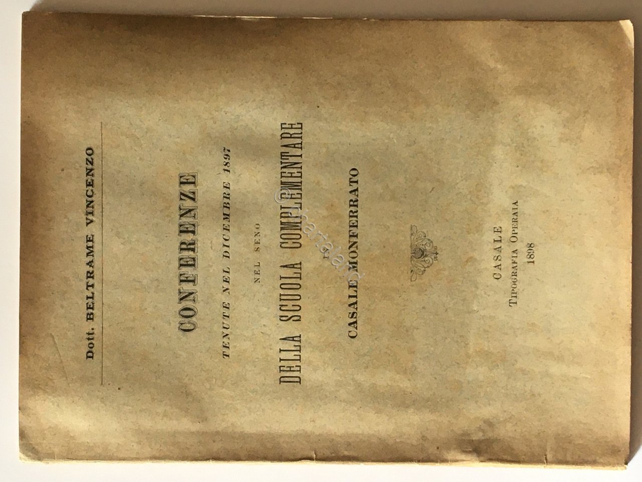 V. Beltrame - Conferenze nel seno della scuola complementare - …