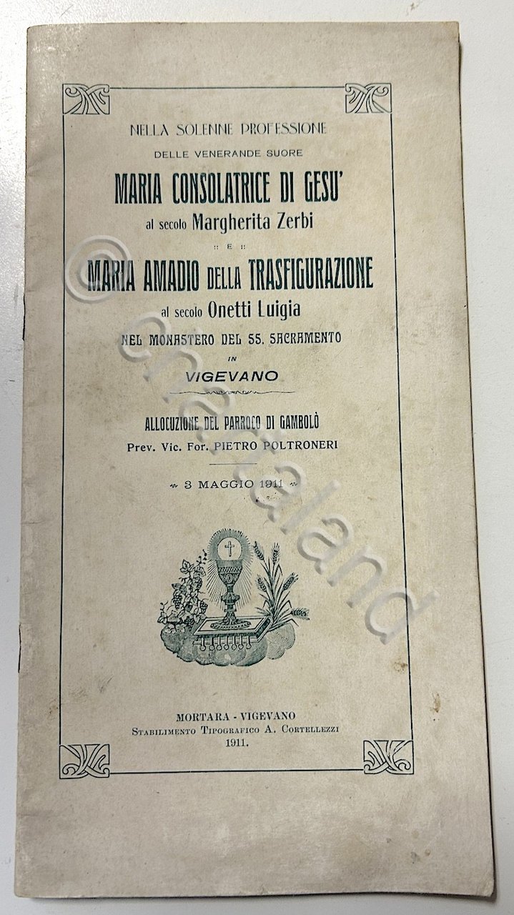 Vigevano - Venerande suore Zerbi e Onetti - Orazione Parroco …