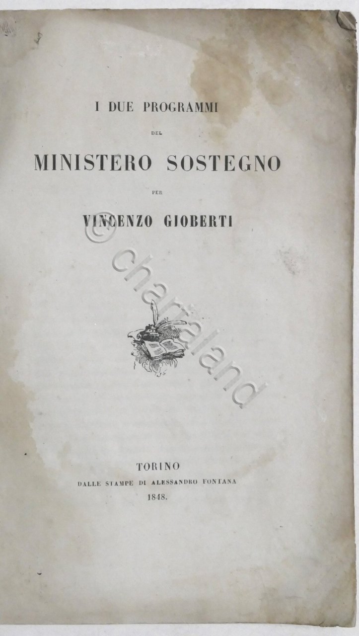Vincenzo Gioberti - I due programmi del Ministero Sostegno - …